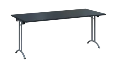 SLA 180 lak skládací jednací stůl 1800x800, deska 25 mm, podnož stříbrný lak, deska antracit